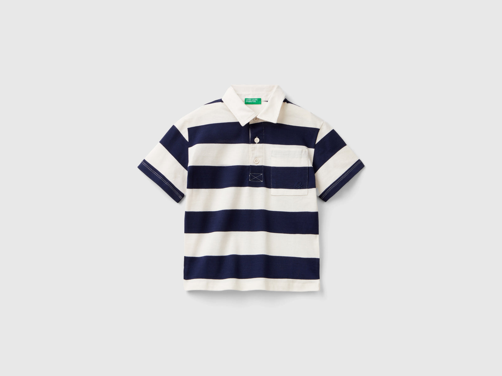 Polo rugby con taschino da bimbo blu scuro | Benetton Outlet