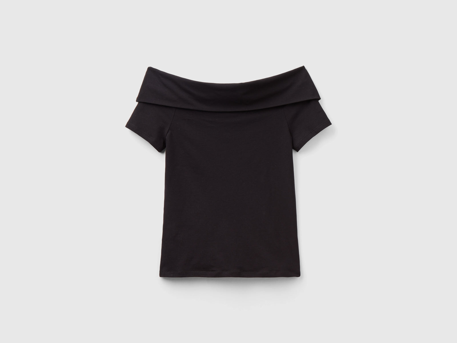 Maglietta aderente con spalle scoperte da donna nero 2 | Benetton Outlet