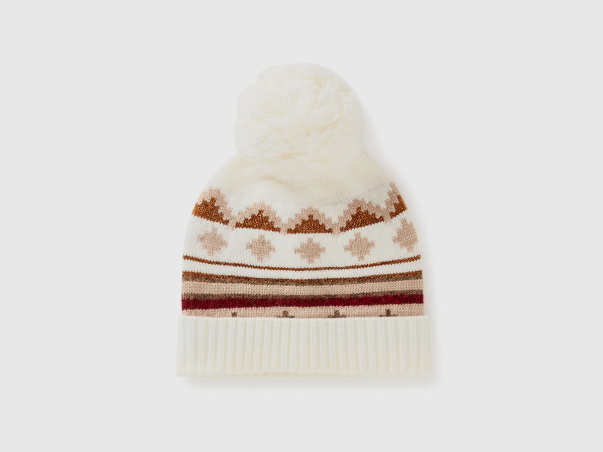 Cappello jacquard con lurex