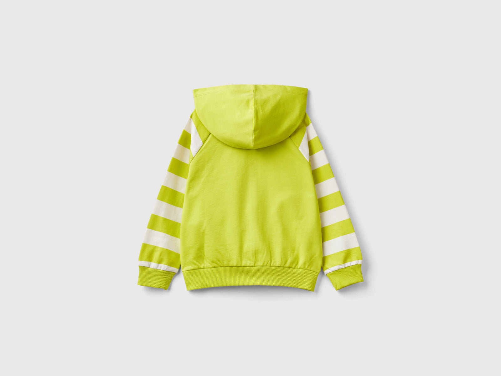 Sweatshirt with striped sleeves da bimbo lime 2 | Benetton Outlet
