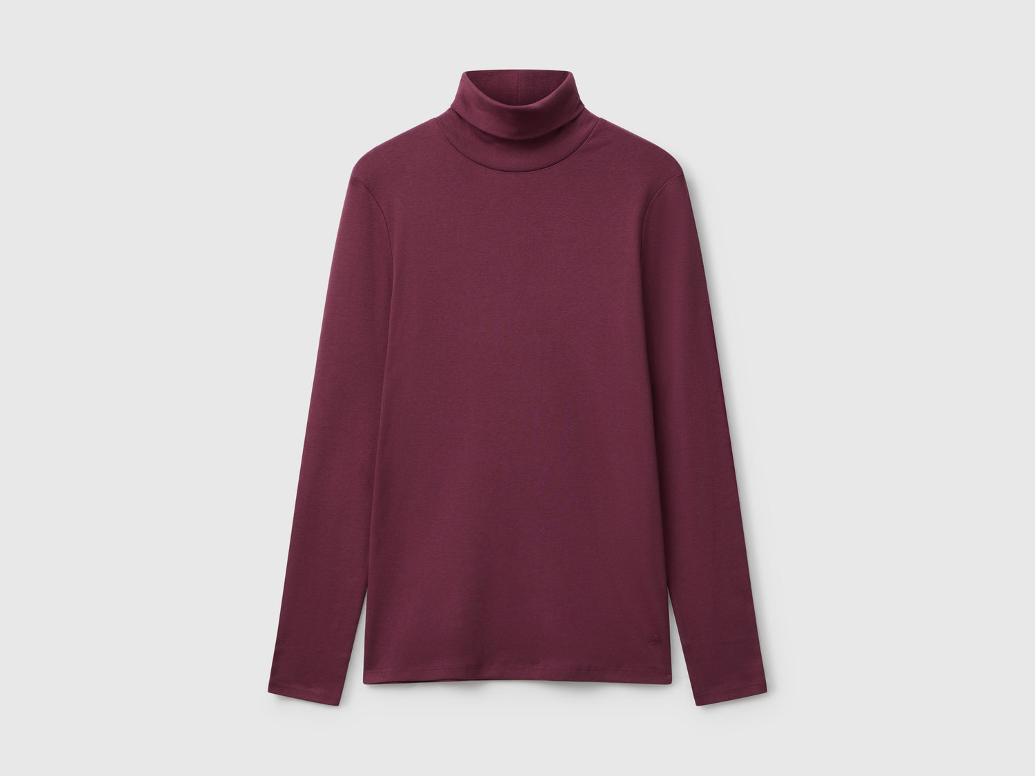 T-shirt a manica lunga con collo alto da donna prugna | Benetton Outlet