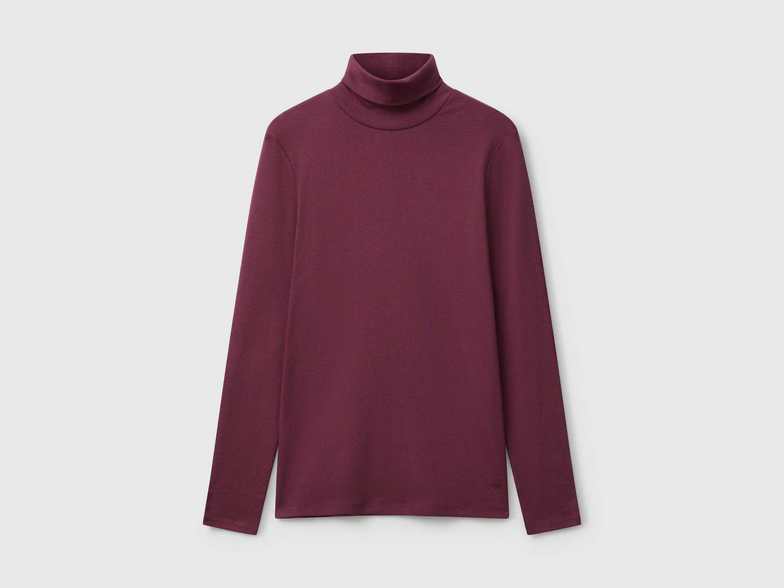 T-shirt a manica lunga con collo alto da donna prugna | Benetton Outlet