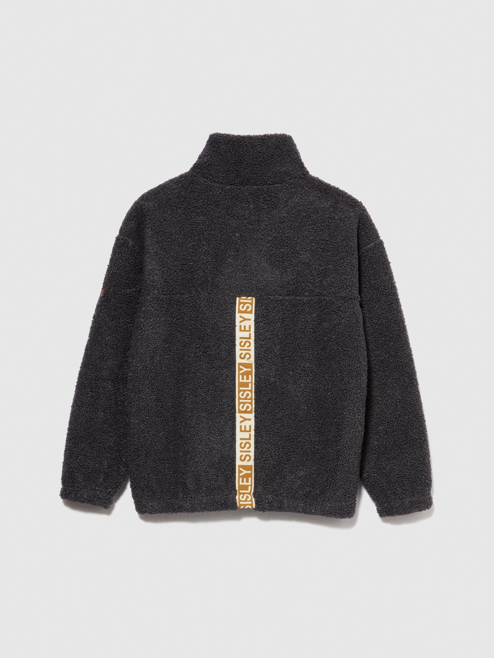 Felpa teddy con banda logata da bambino grigio scuro 2 | Sisley young Outlet