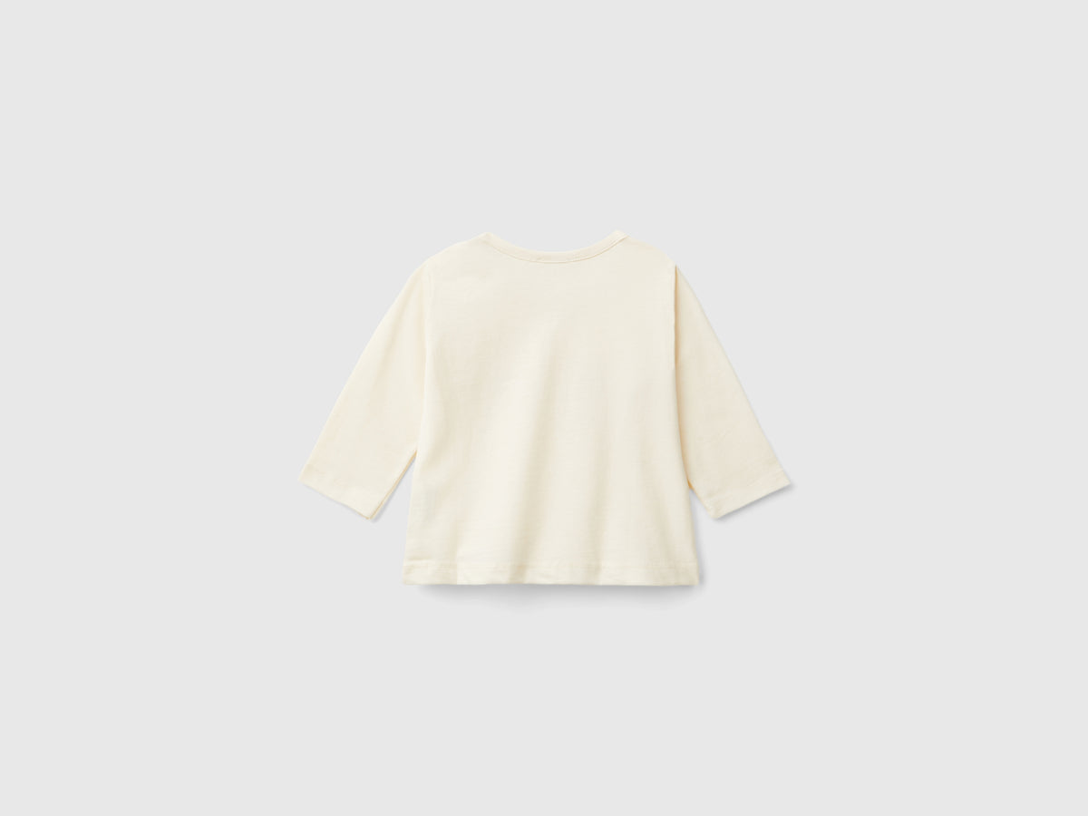 T-shirt a manica lunga in caldo cotone bio