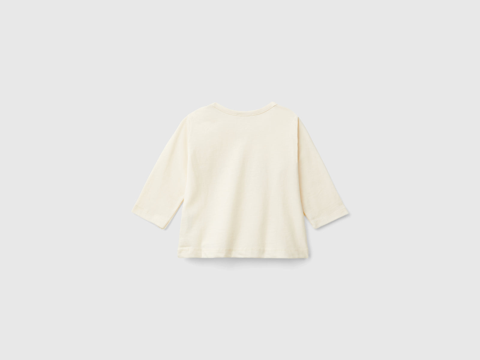 T-shirt a manica lunga in caldo cotone bio da neonato bianco panna 2 | Benetton Outlet