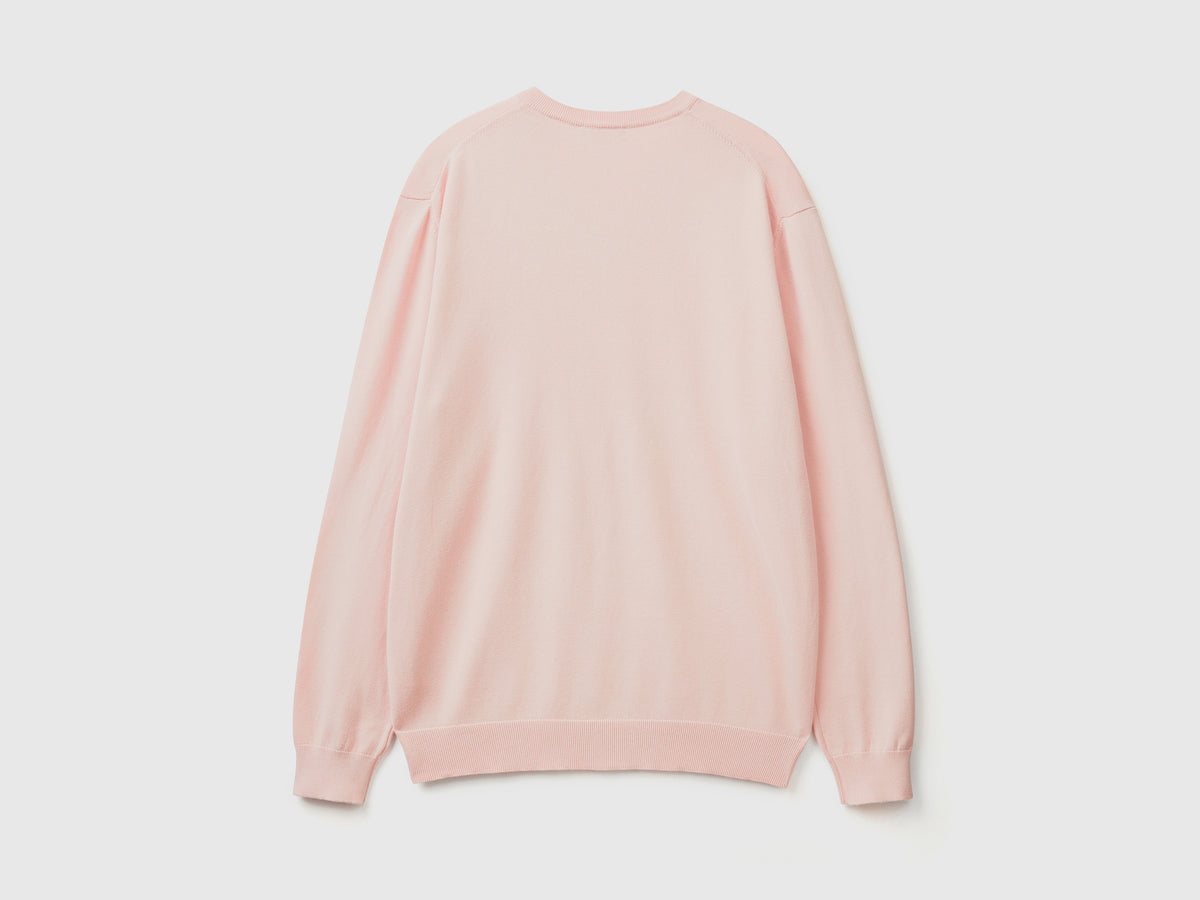 Maglia in puro cotone con scollo a V