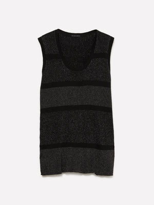 Maxi gilet color block con lurex