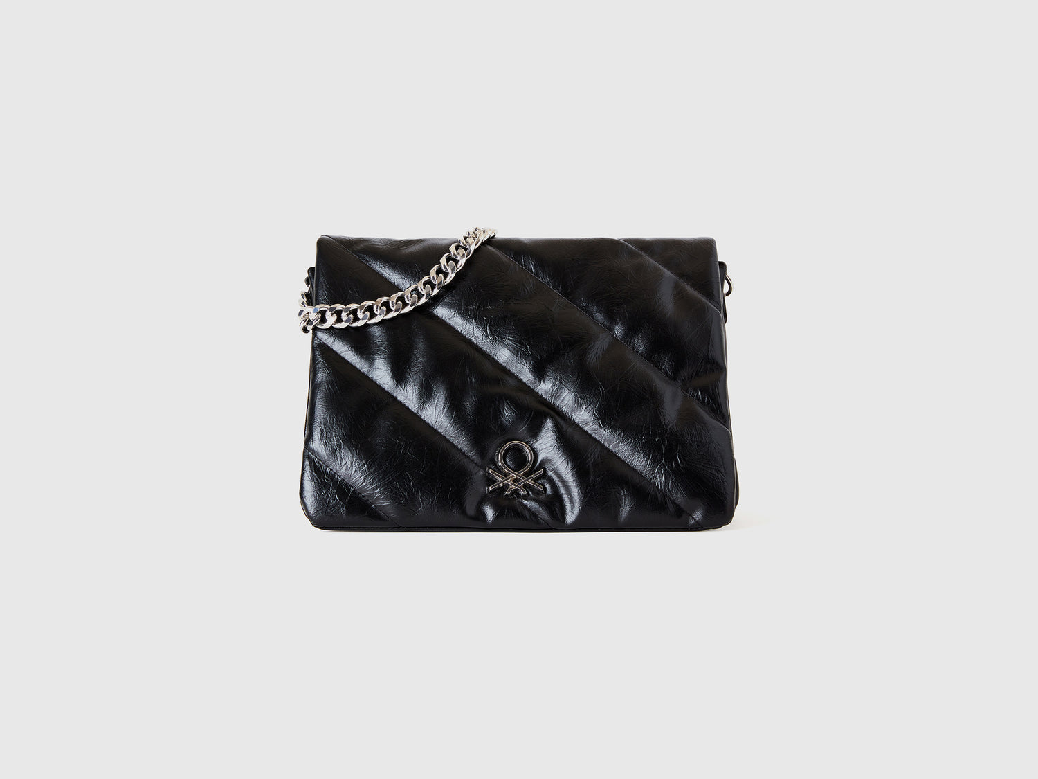 Borsa media con tracolla a catena da donna nero | Benetton Outlet
