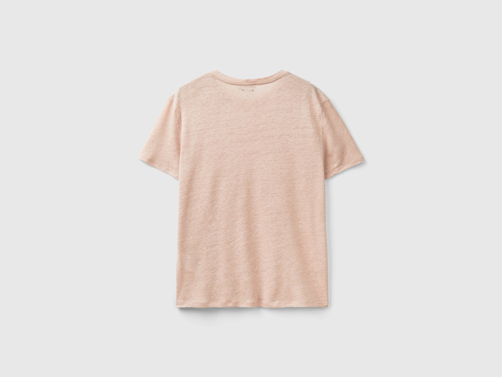 Maglietta girocollo in puro lino da donna rosa tenue 2 | Benetton Outlet