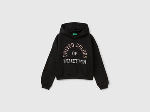 Felpa con cappuccio e paillettes