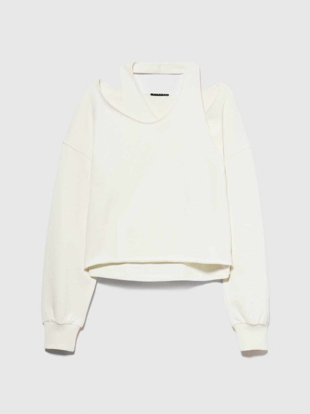 Felpa con spalle scoperte da donna bianco panna Sisley Outlet