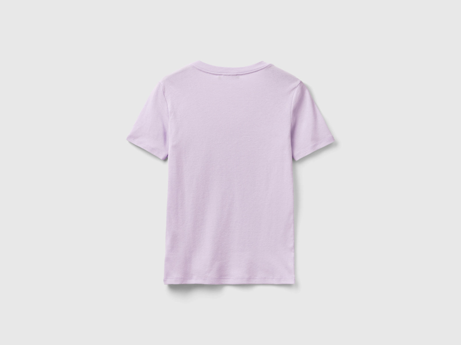 T-shirt manica corta in cotone a fibra lunga da donna lilla 2 | Benetton Outlet