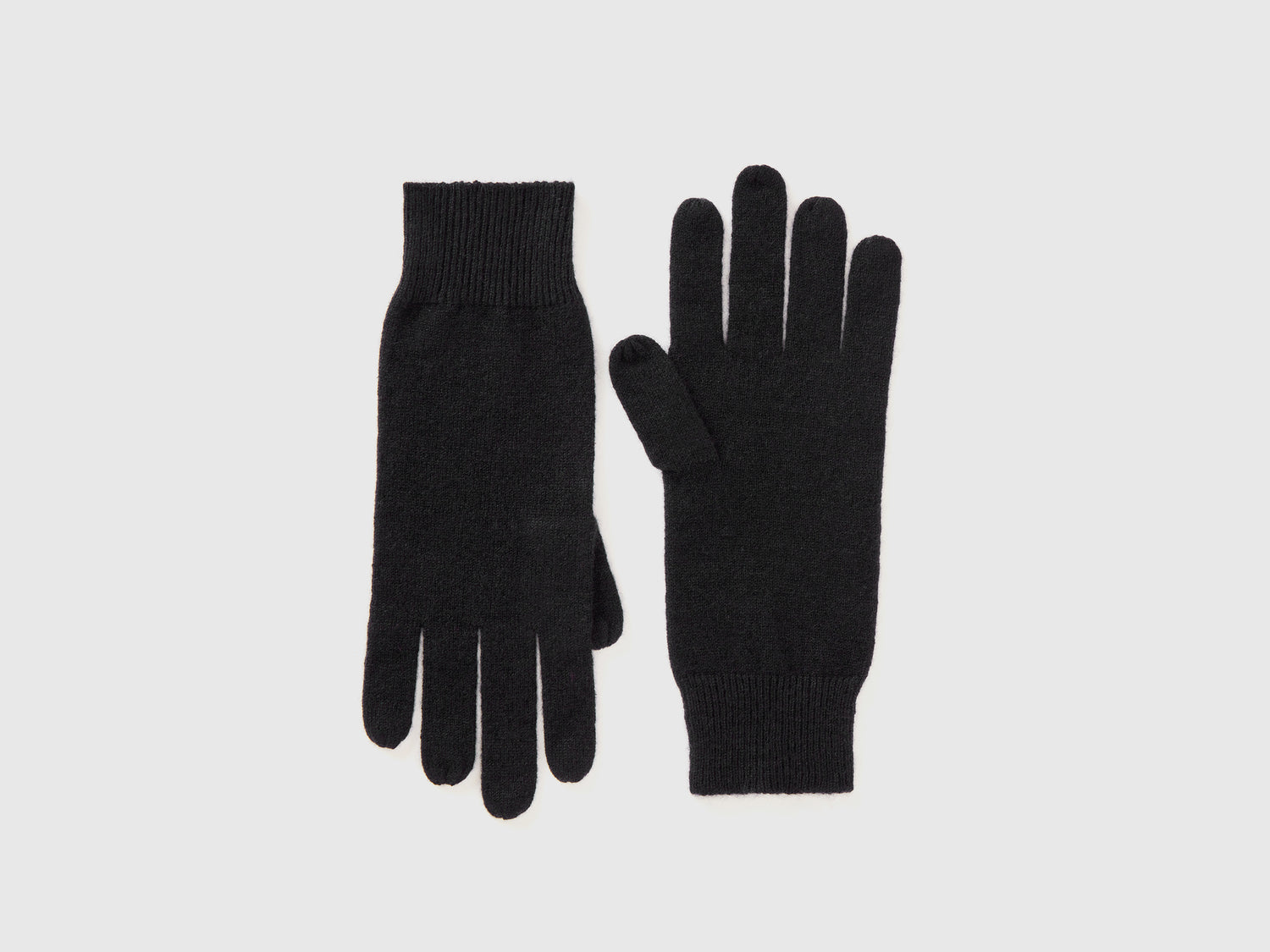 Guanti in puro cashmere da donna nero | Benetton Outlet