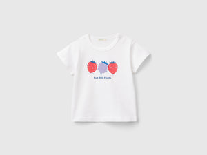 T-shirt con stampa e ricamo