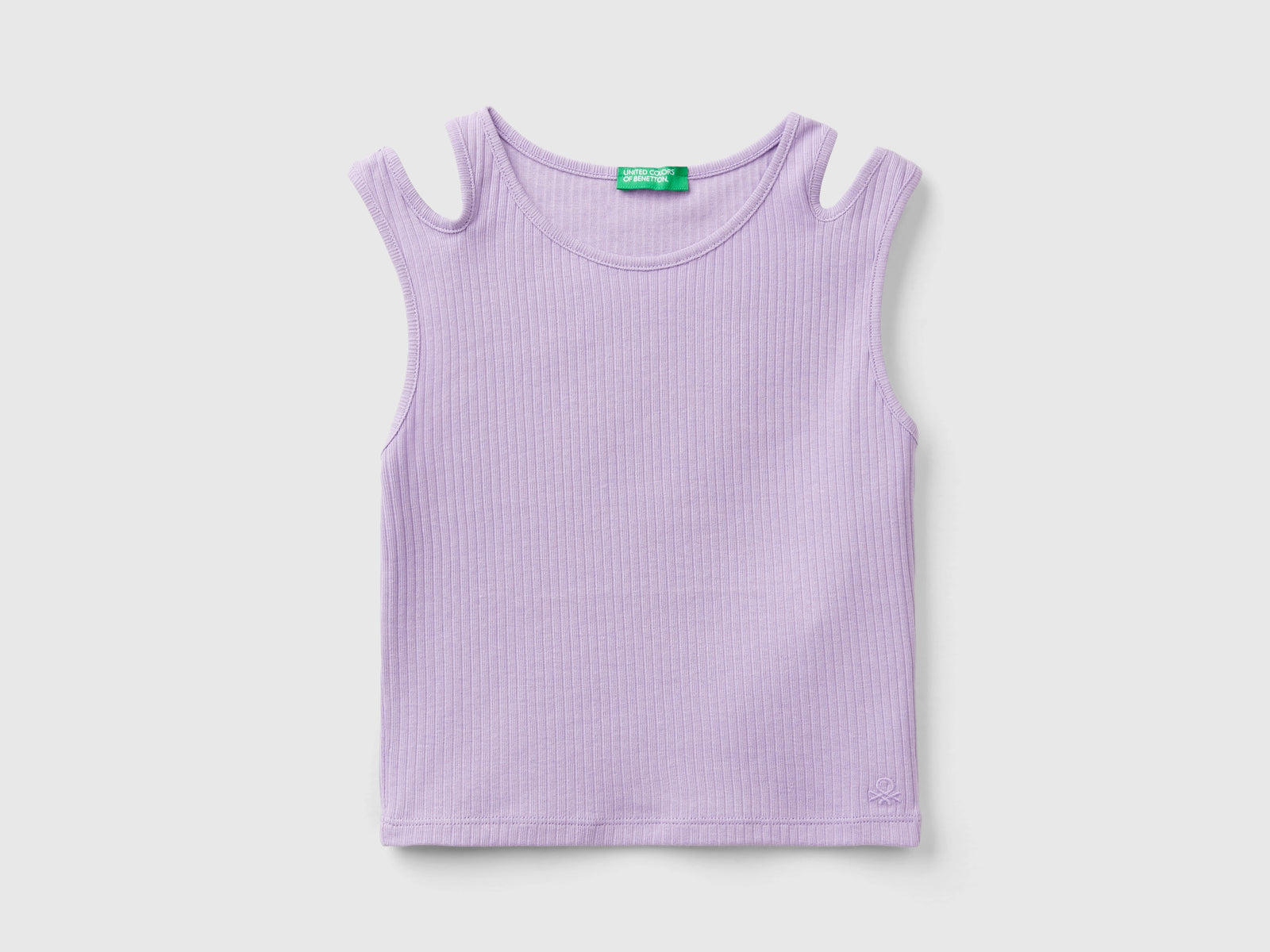 Canotta cut out a costine da bambina lilla | Benetton Outlet