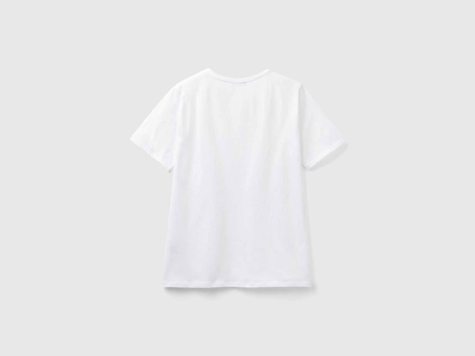 T-shirt con taschino in raso da donna bianco 2 | Benetton Outlet