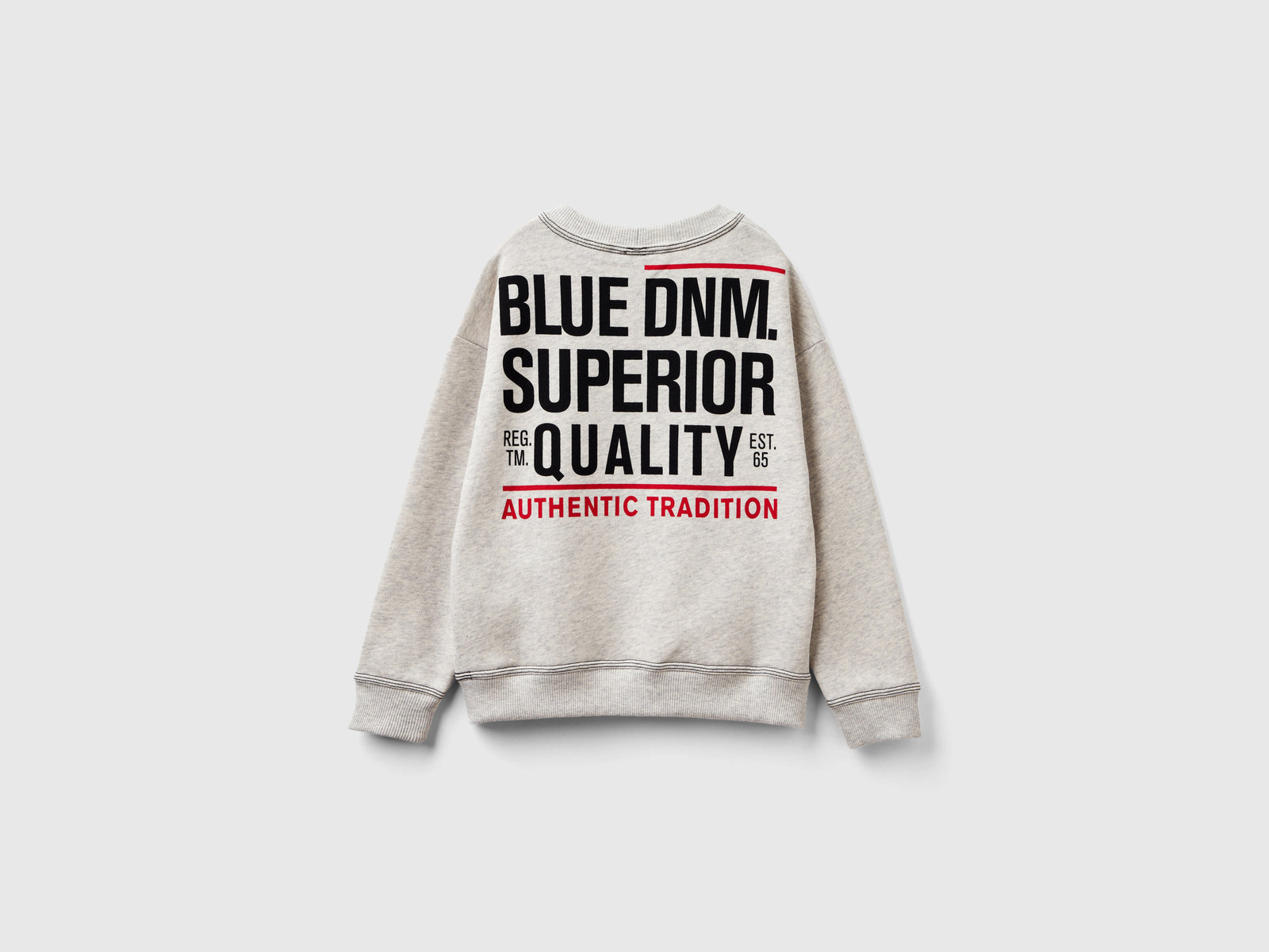 Felpa over fit con stampe da bambino grigio chiaro 2 | Benetton Outlet