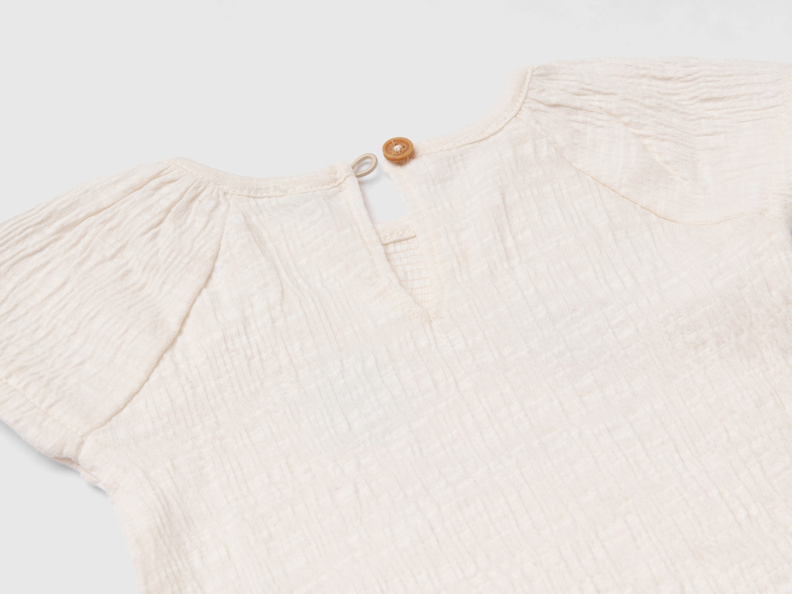 T-shirt con stampa e rouches da neonato bianco panna 2 | Benetton Outlet