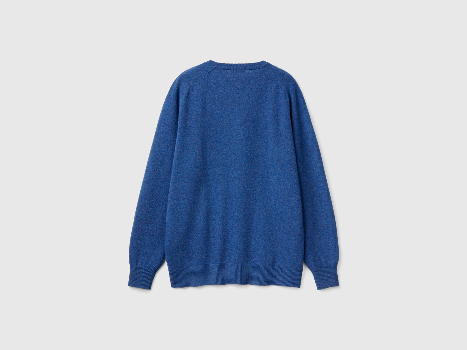 Maglia girocollo in pura lana Merino da uomo blu 2 | Benetton Outlet