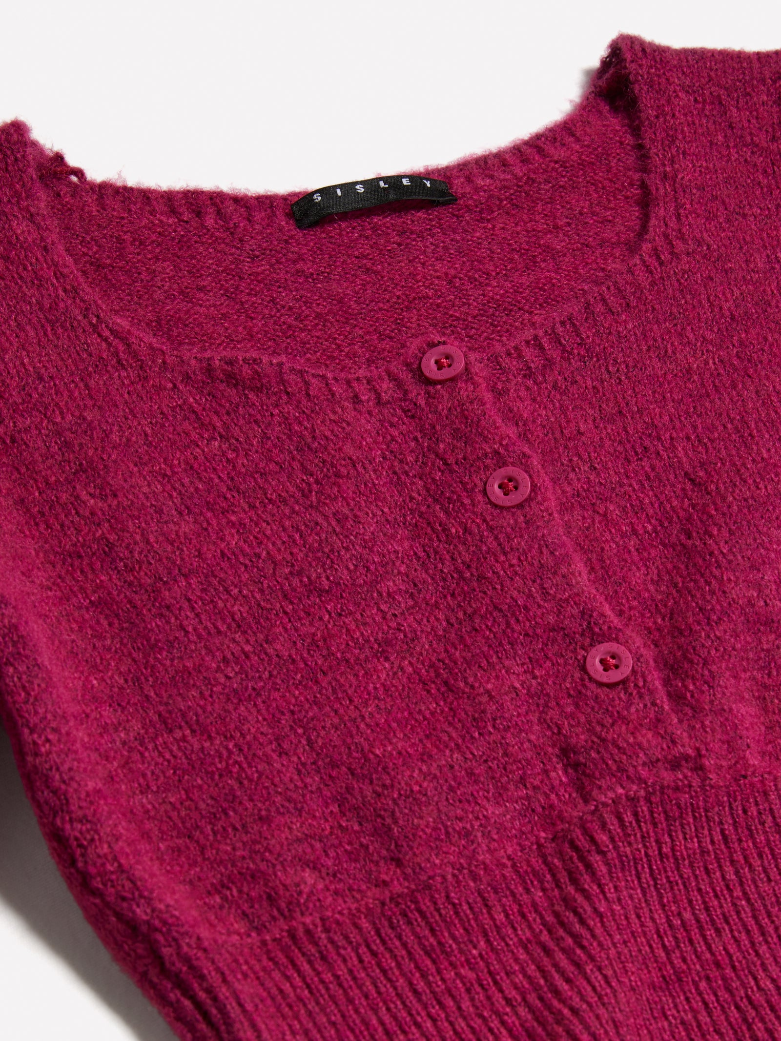 Maglia cropped con bottoncini da bambina fucsia 2 | Sisley young Outlet
