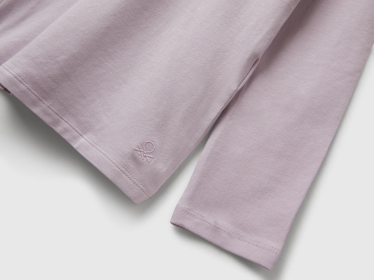 T-shirt stretch con collo alto