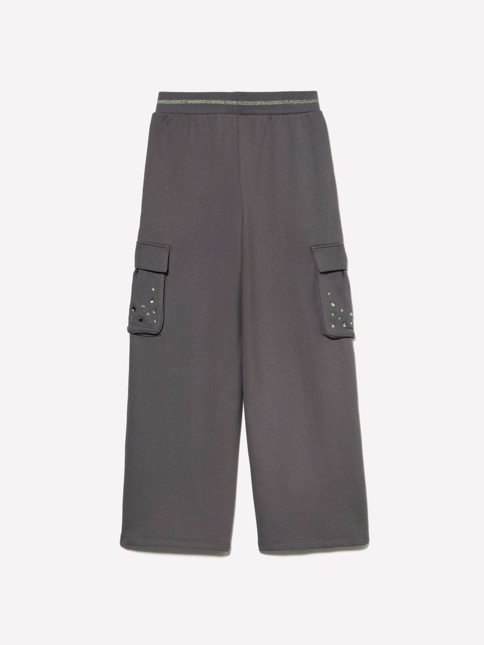 Pantaloni palazzo in felpa con strass da bambina grigio 2 | Sisley young Outlet