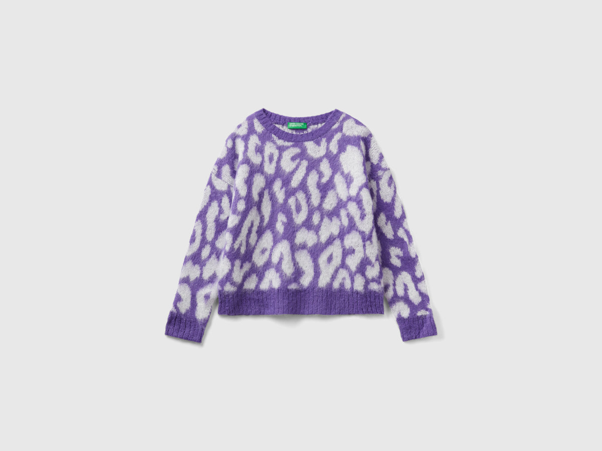 Maglia animalier in misto lana