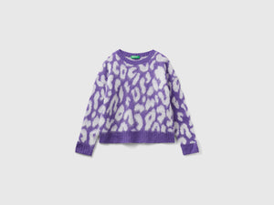 Maglia animalier in misto lana