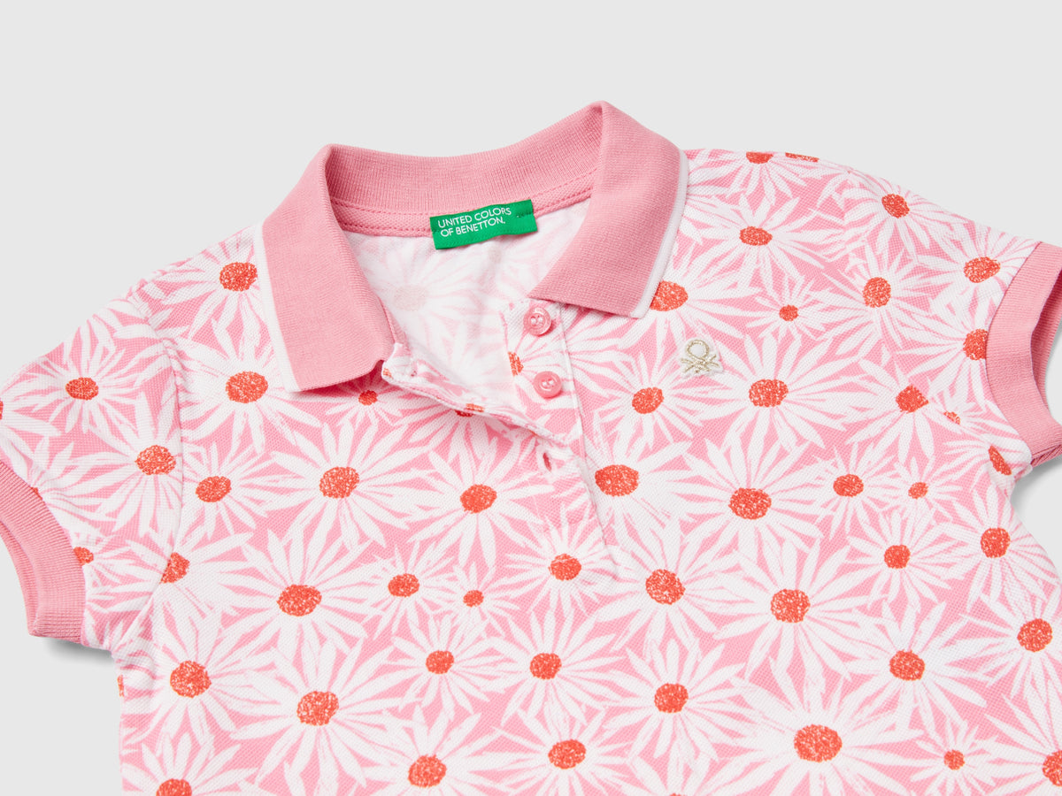 Polo con stampa fiori