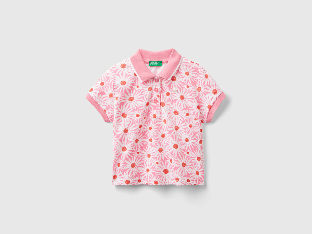 Polo con stampa fiori