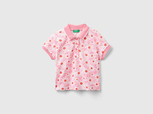 Polo con stampa fiori