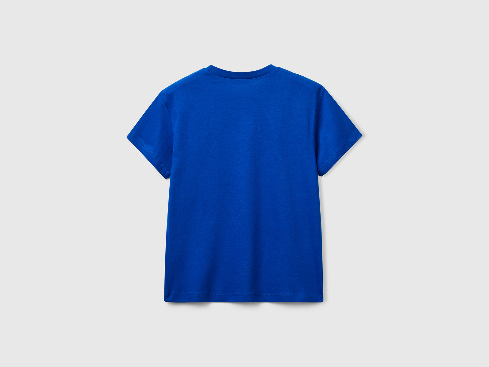Maglietta in cotone con stampa da bambino blu 2 | Benetton Outlet