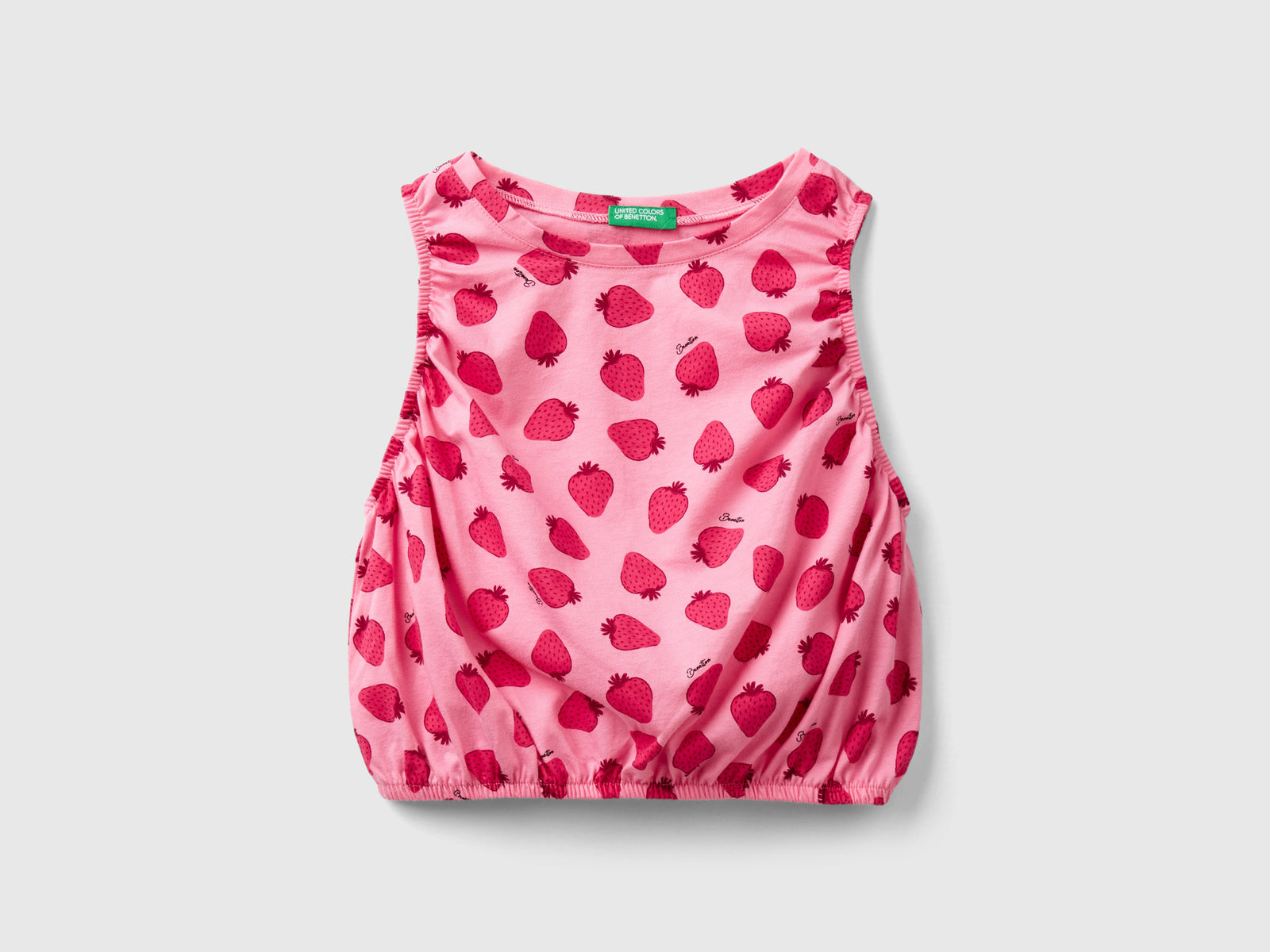 Top con stampa fragole da bambina rosa | Benetton Outlet