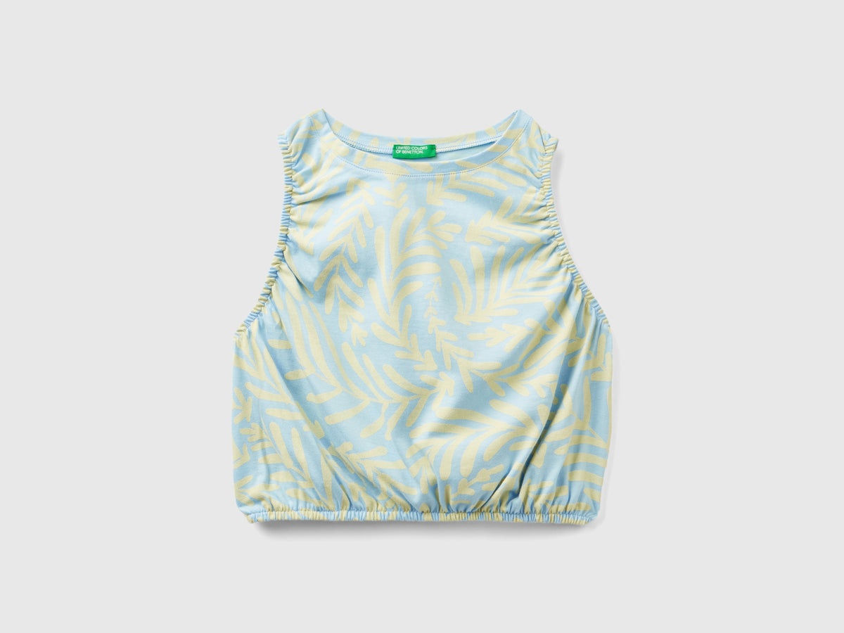 Top con stampa tropicale