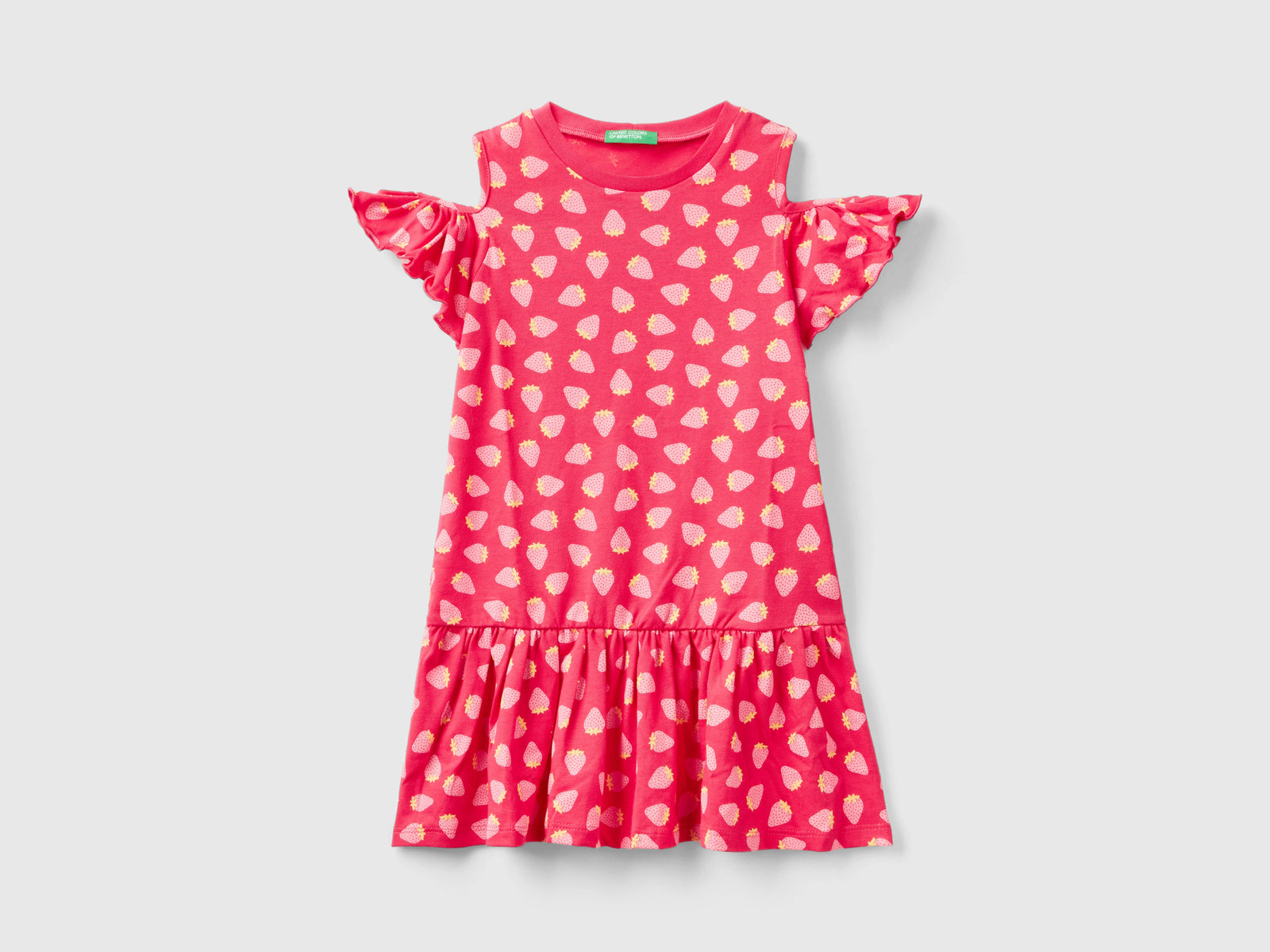 Vestito con stampa frutta da bimba fucsia | Benetton Outlet