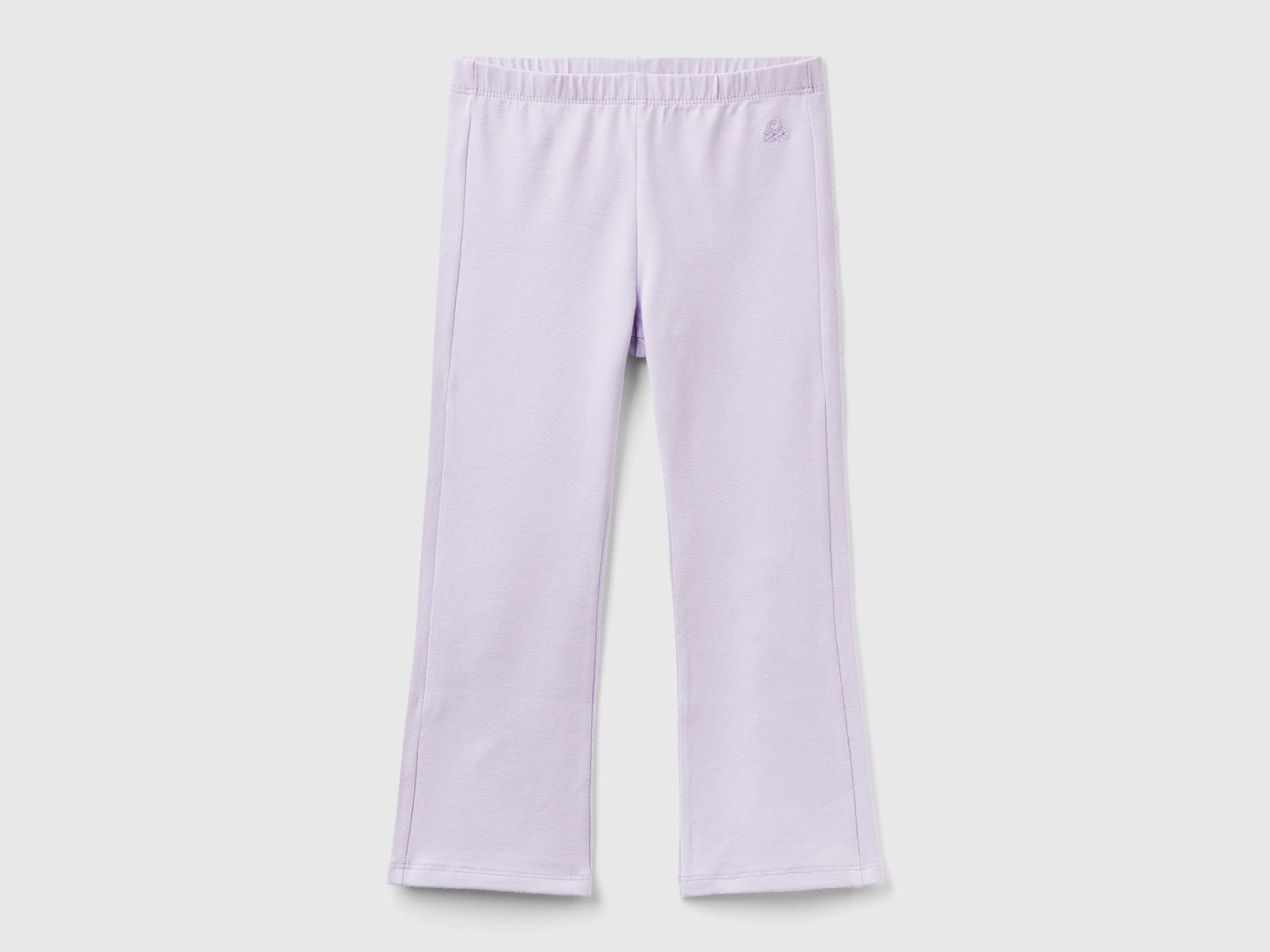 Leggings a zampa in cotone stretch da bimba lilla | Benetton Outlet