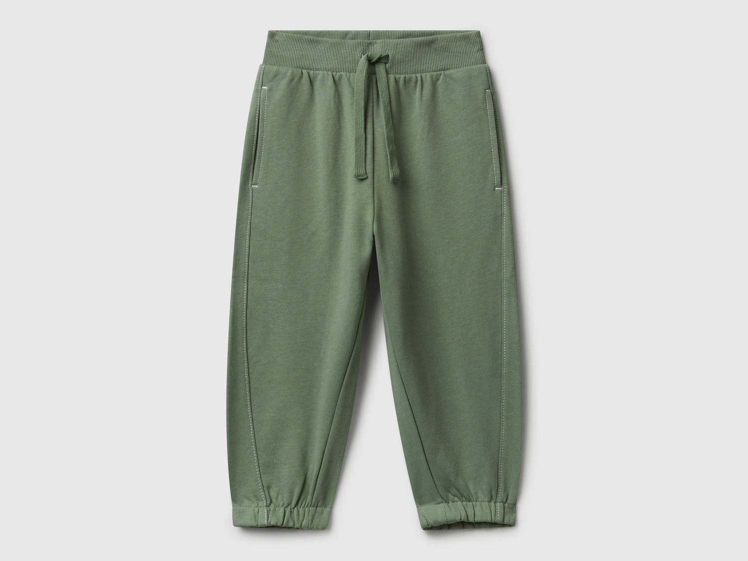 Joggers 100% cotone da bimbo verde militare | Benetton Outlet