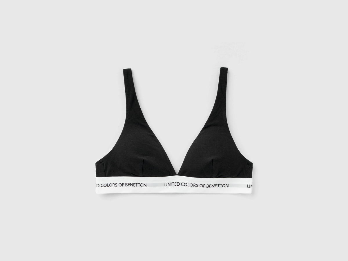 Reggiseno a triangolo in cotone bio da donna nero Undercolors Outlet