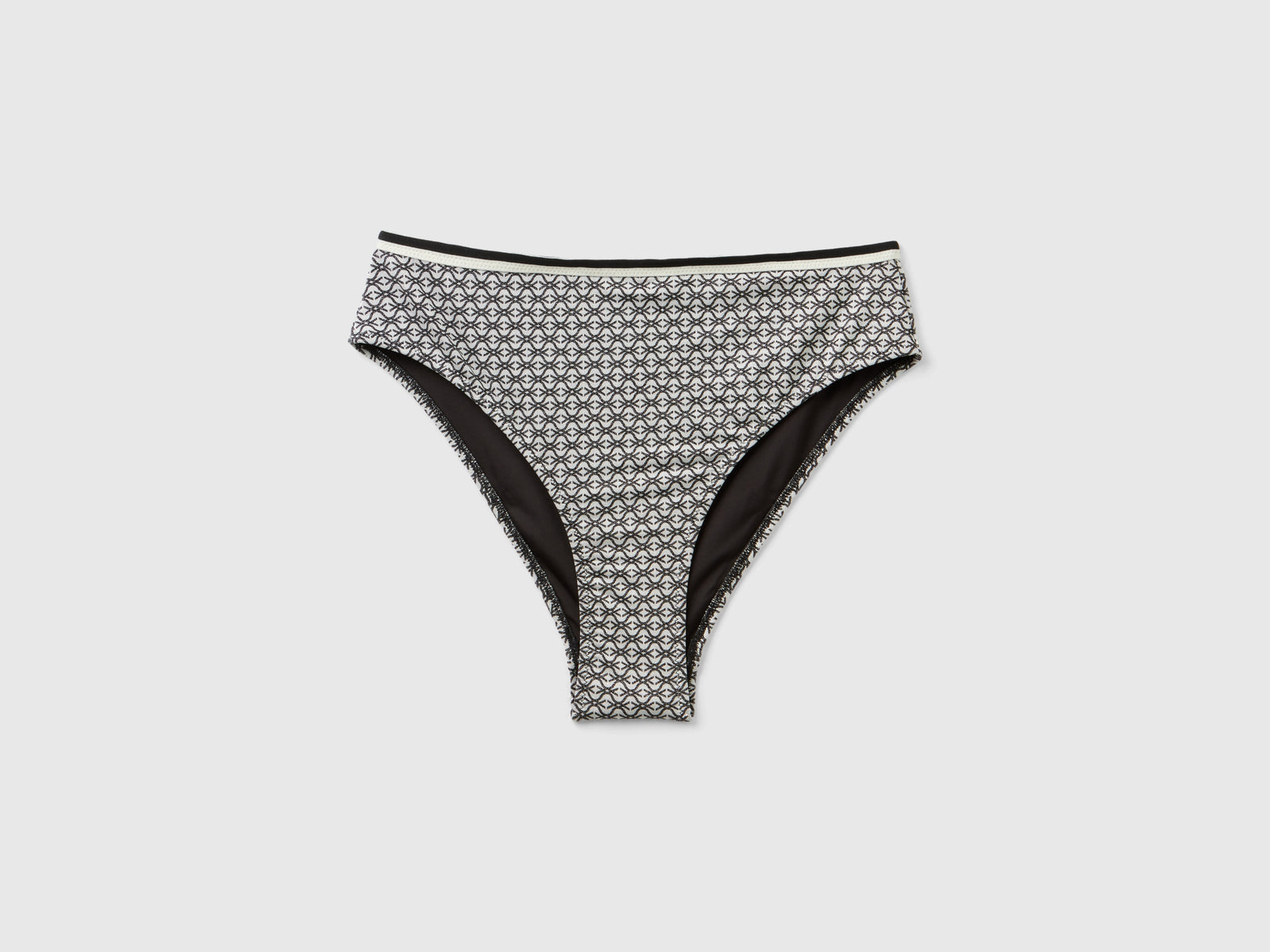Monogram High-Waisted Swim Briefs da donna nero | Benetton Outlet