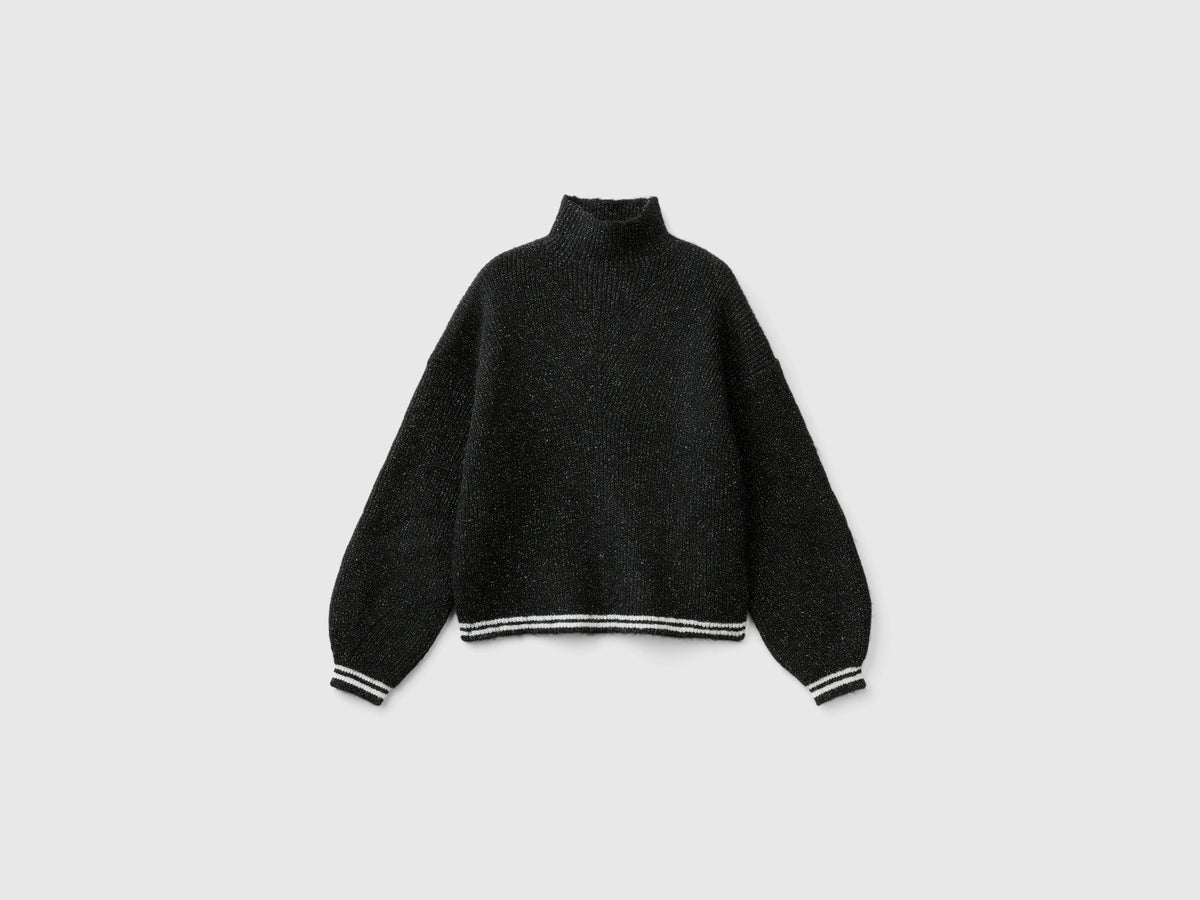 Maglia lupetto in misto lana