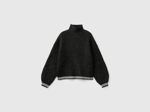 Maglia lupetto in misto lana