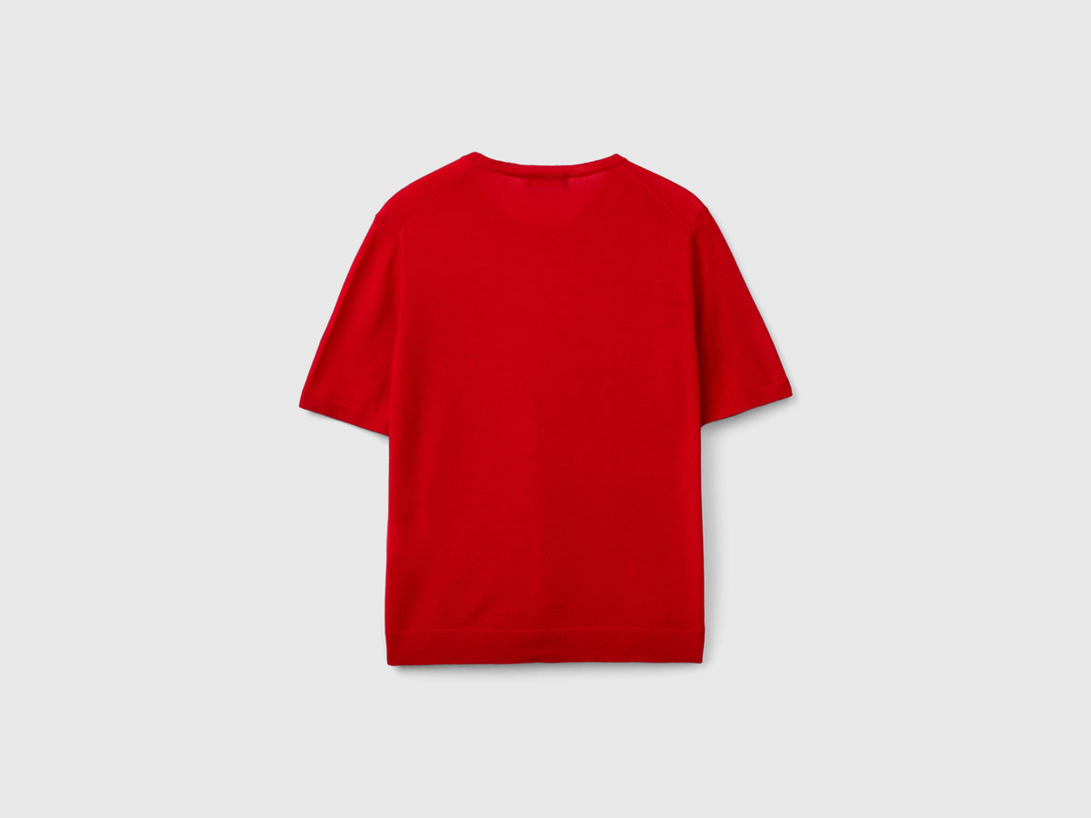Maglia manica corta in pura lana Merino