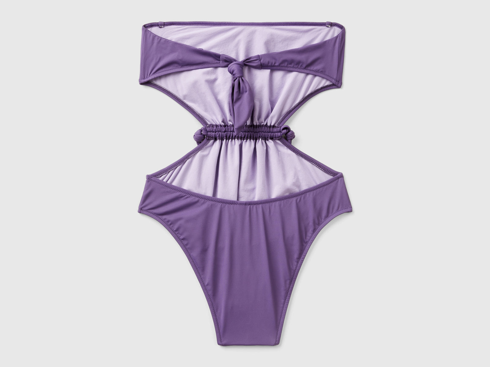 Traje de baño de una pieza con cordón en ECONYL® da donna viola 2 | Benetton Outlet