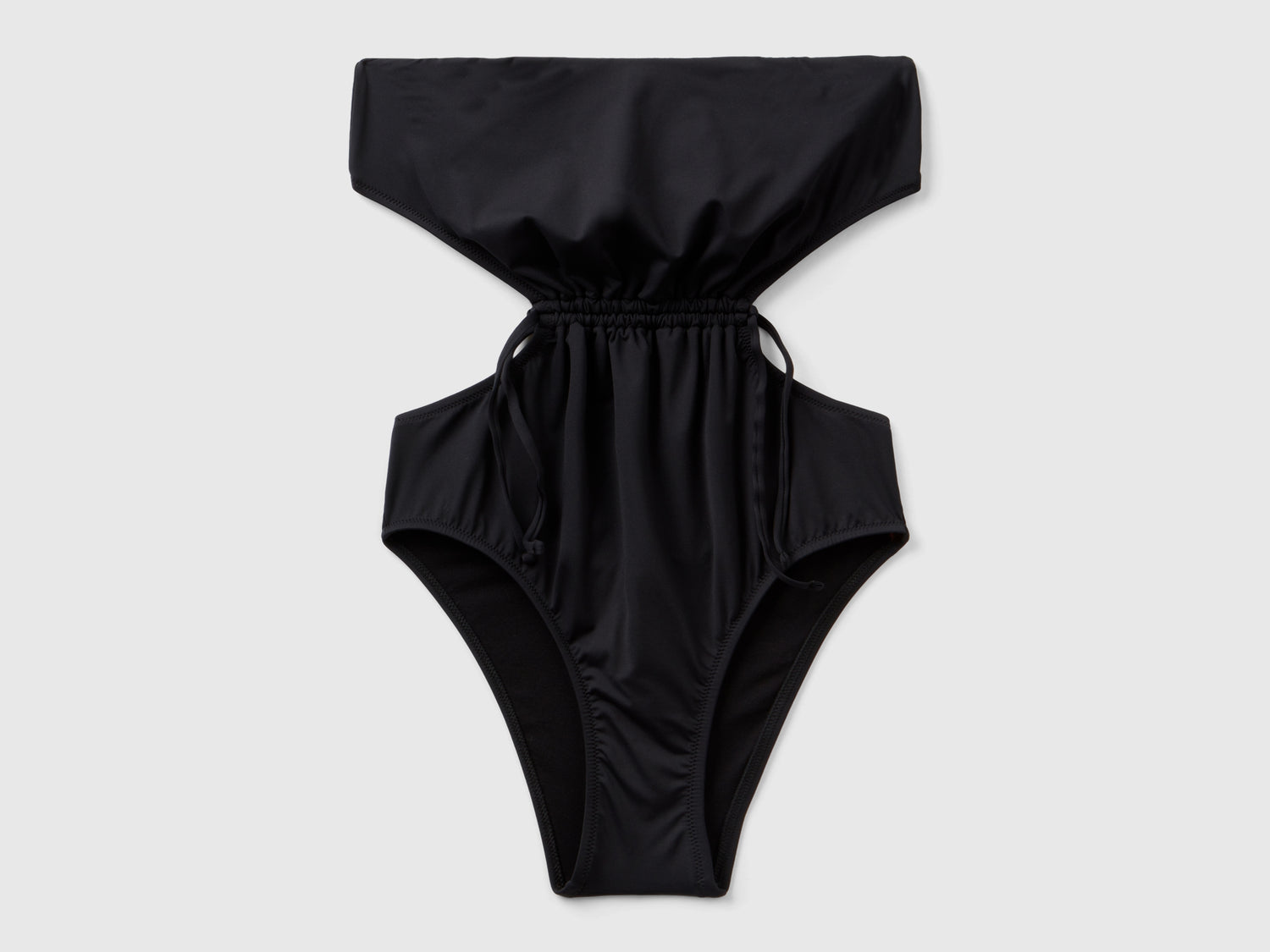 Costume intero con coulisse in ECONYL® da donna nero | Benetton Outlet