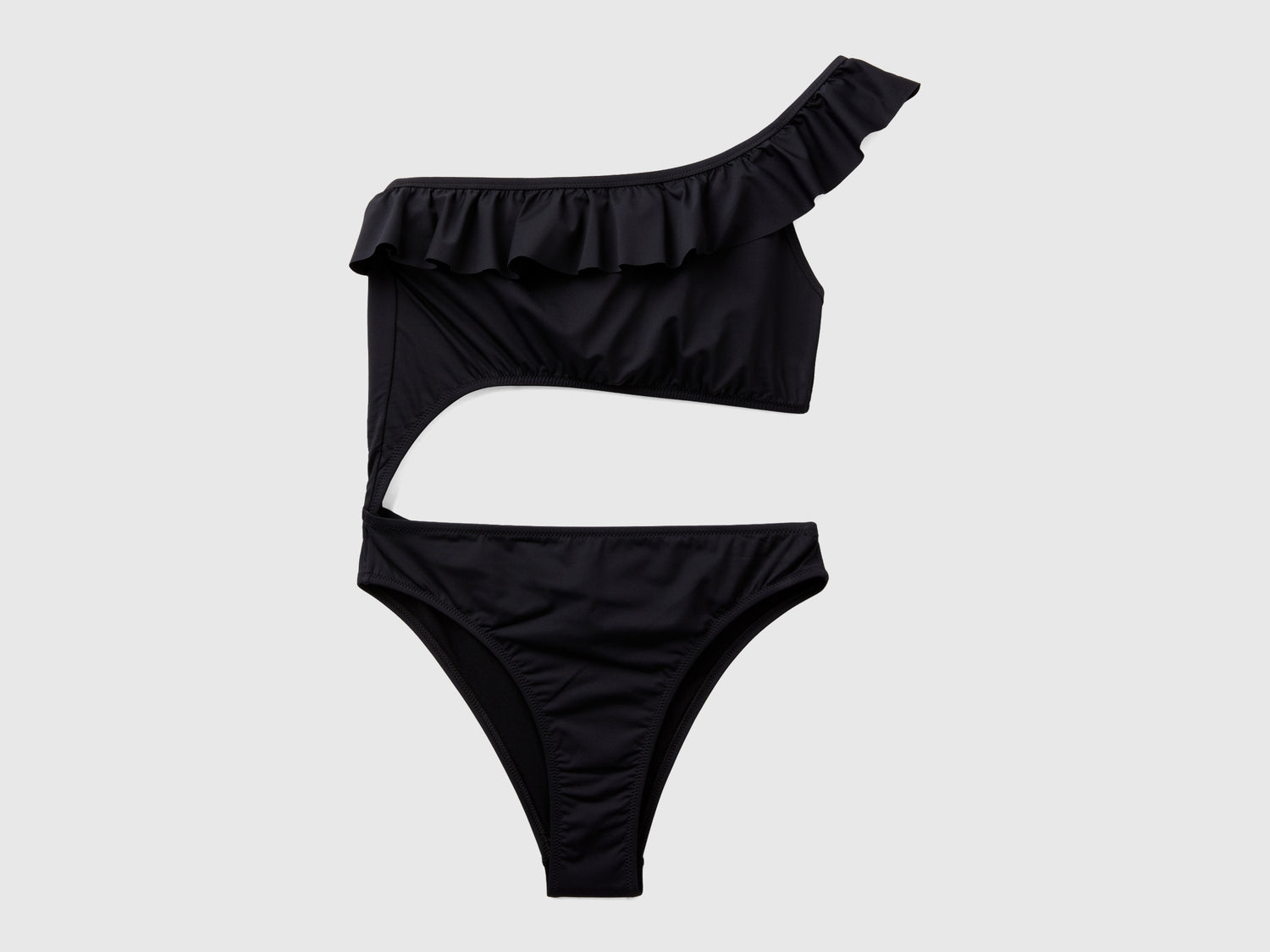 Costume intero monospalla in ECONYL® da donna nero | Benetton Outlet