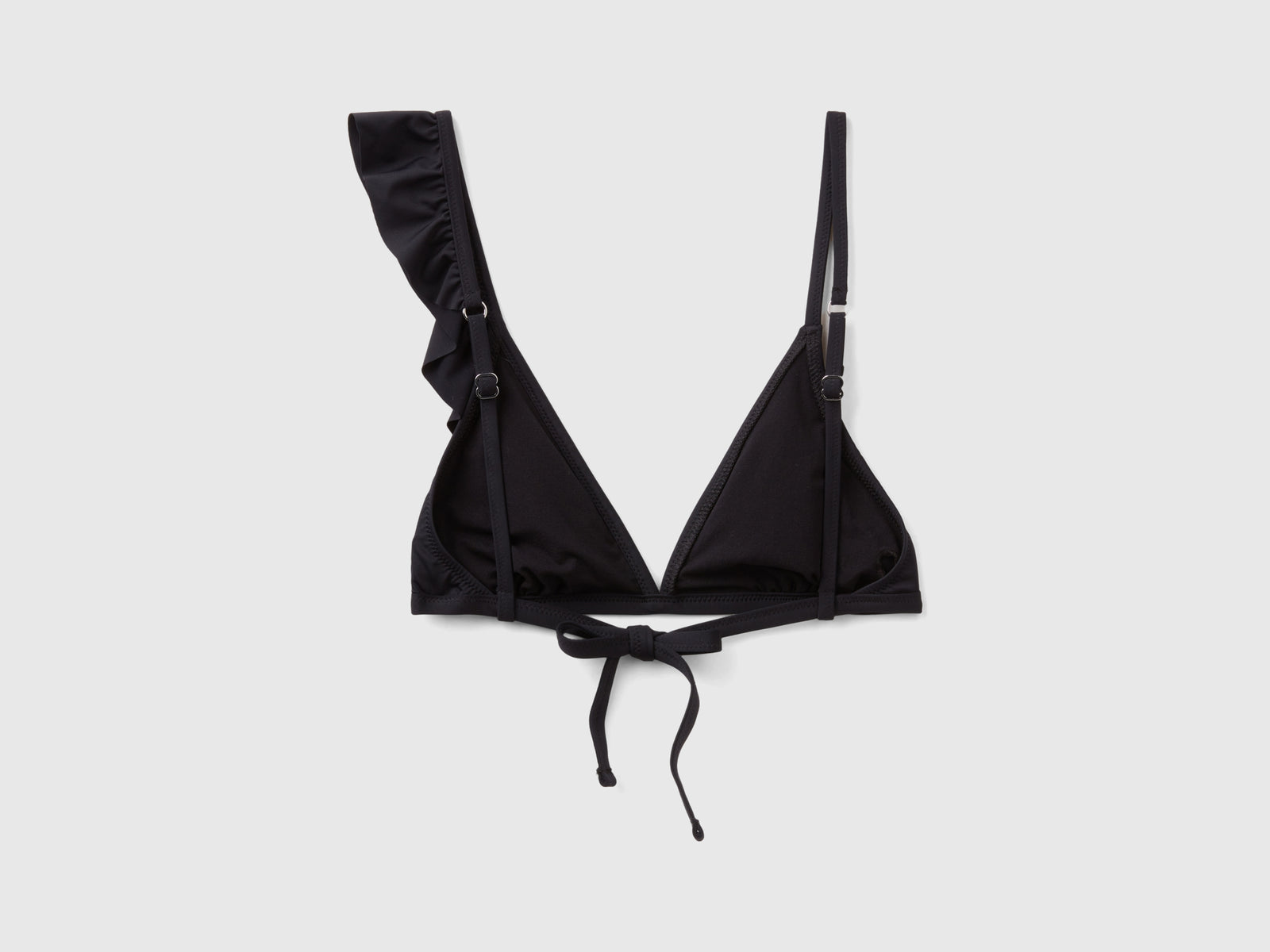 Triangolo mare con volant in ECONYL® da donna nero 2 | Benetton Outlet
