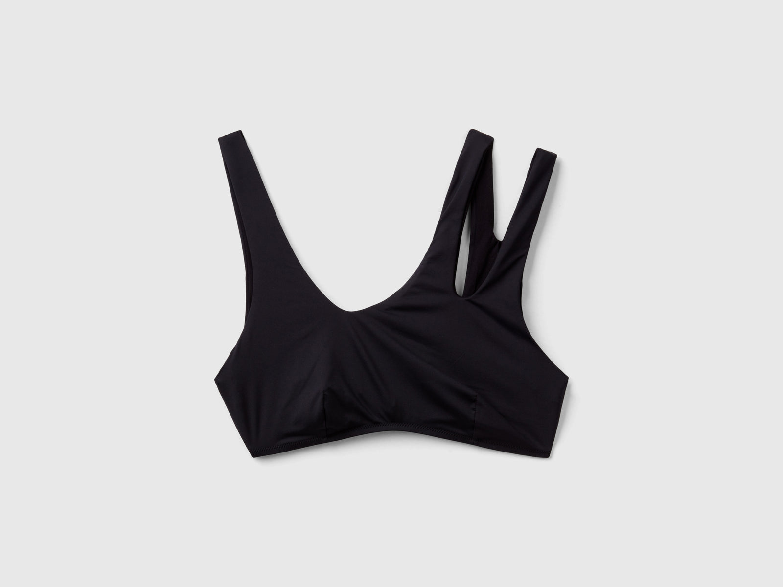 Sujetador de playa con cortes en ECONYL® da donna nero | Benetton Outlet