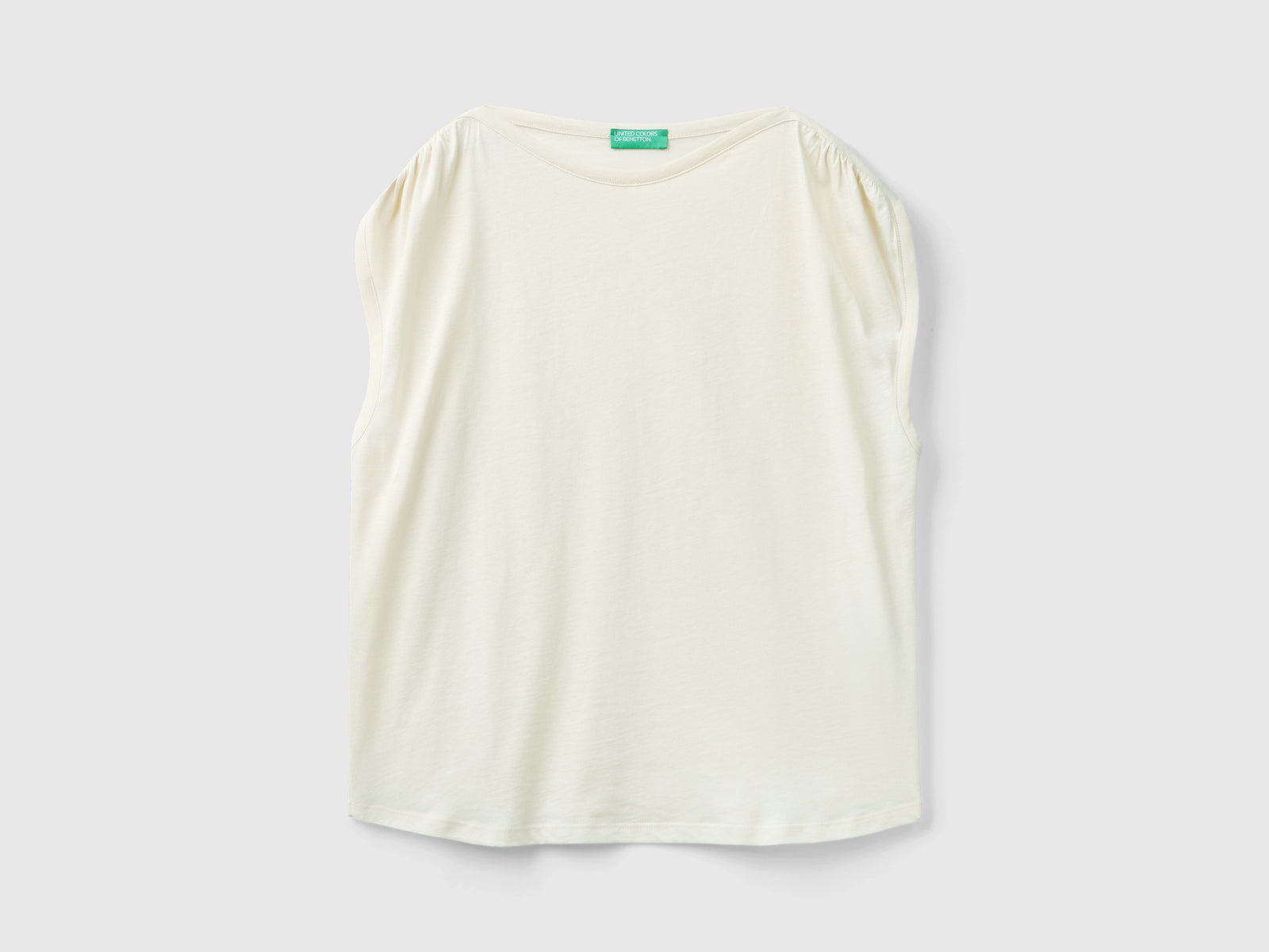 Top girocollo regular fit da donna beige | Benetton Outlet