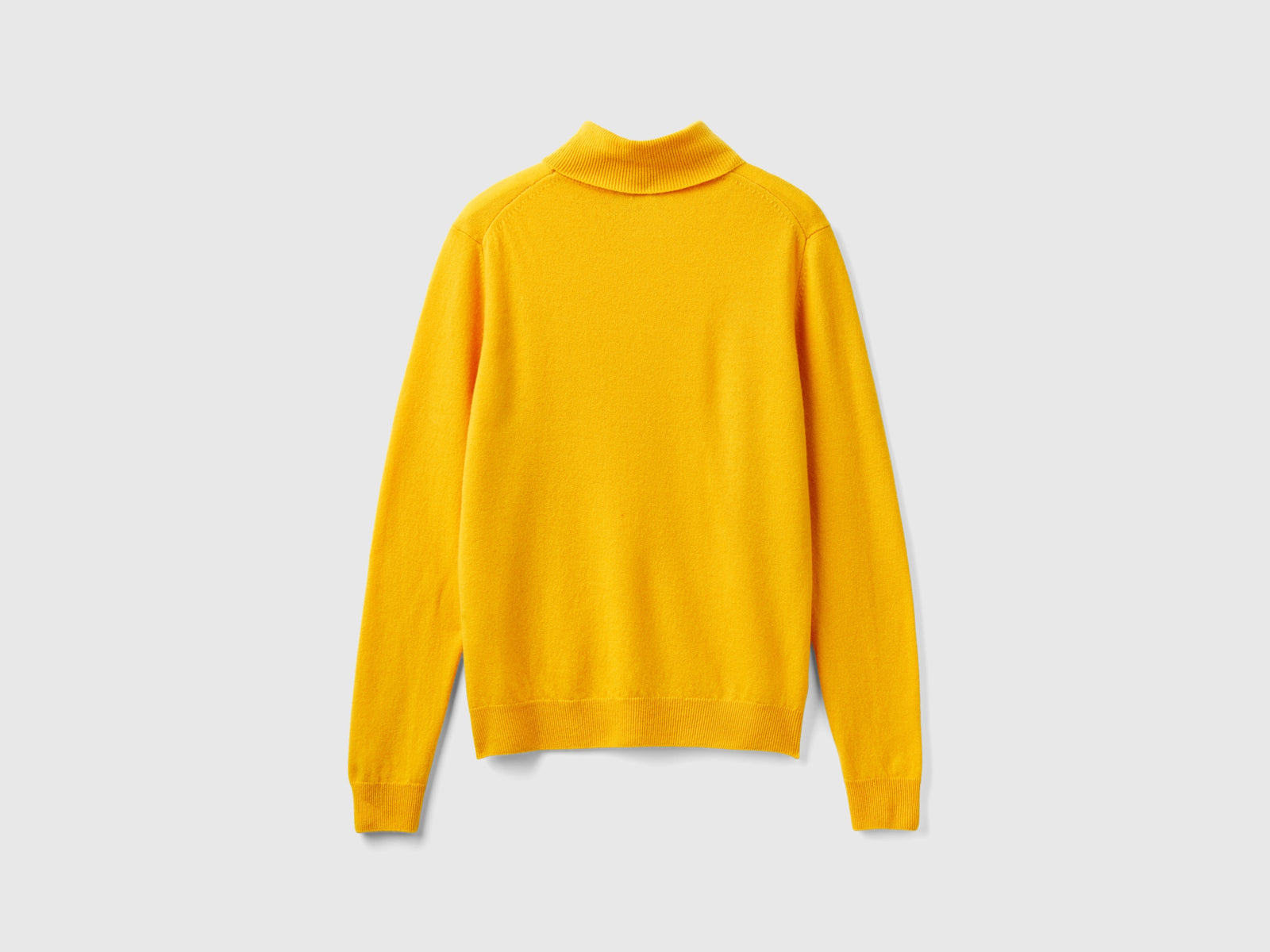 Maglione dolcevita giallo ocra in pura lana Merino da donna senape 2 | Benetton Outlet