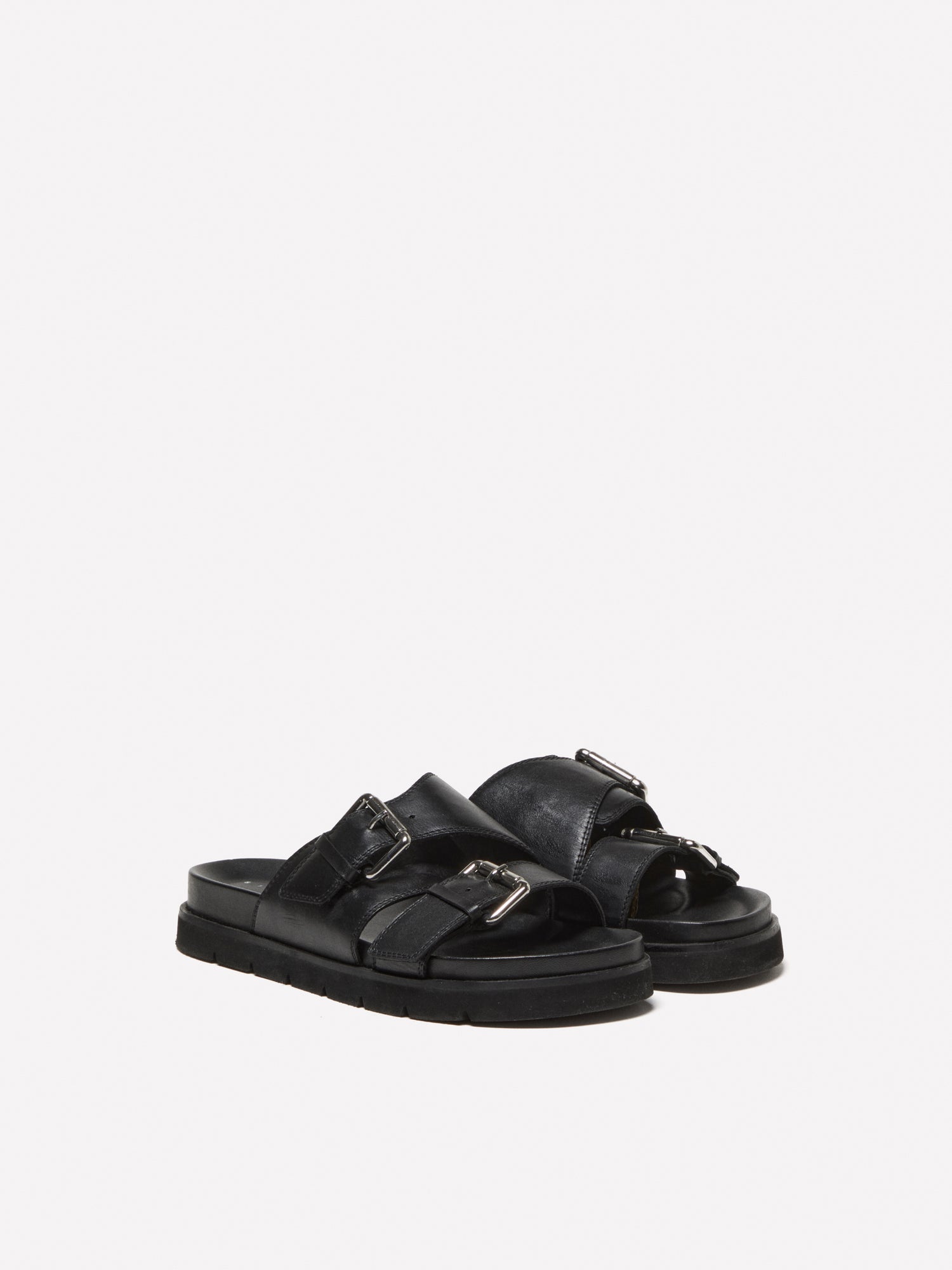 Ciabatte in pelle da uomo nero | Sisley Outlet